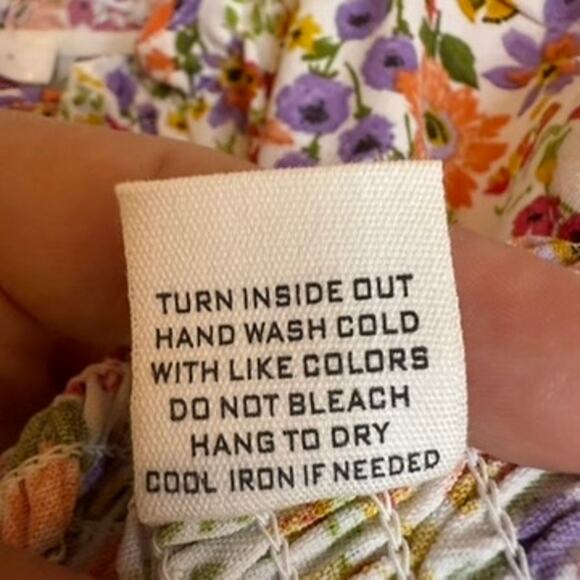 Cottage Core Crop Top Women LG Floral Tie Smock‎ Milk Maid Feminine Prairie Mine - Picture 5 of 7